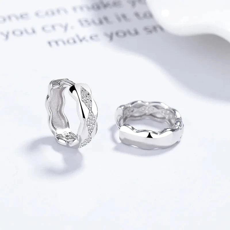 A-71-17 silver wholesale silver 925 earring women real 925 sterling silver charms small zircon silver hoop huggie earring jewelry women
