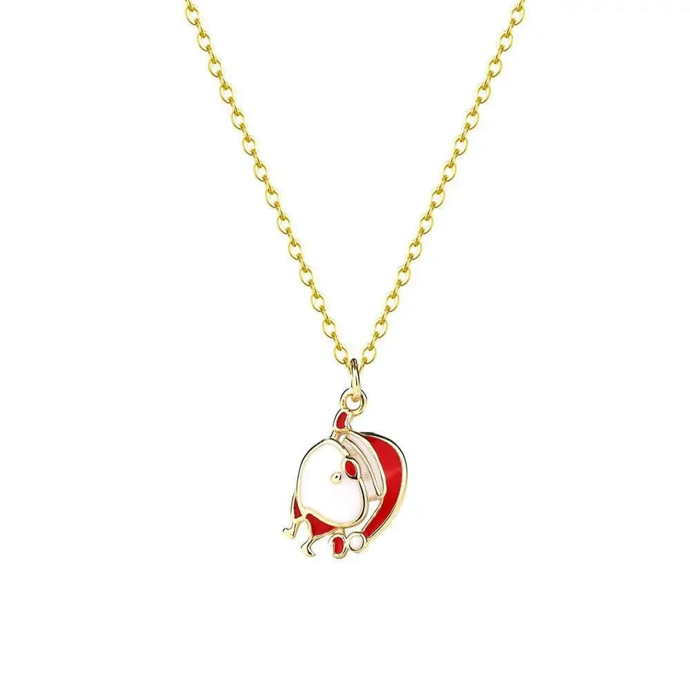 A3240 gold fashion pendant necklaces 925 sterling silver Christmas necklace Santa Claus oil drop gold plated necklace for girls women