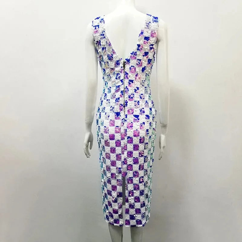 A5674 Sexy V-neck Fashion Women Long Evening Dress Sequin 2024 Prom Dresses vestido de festa