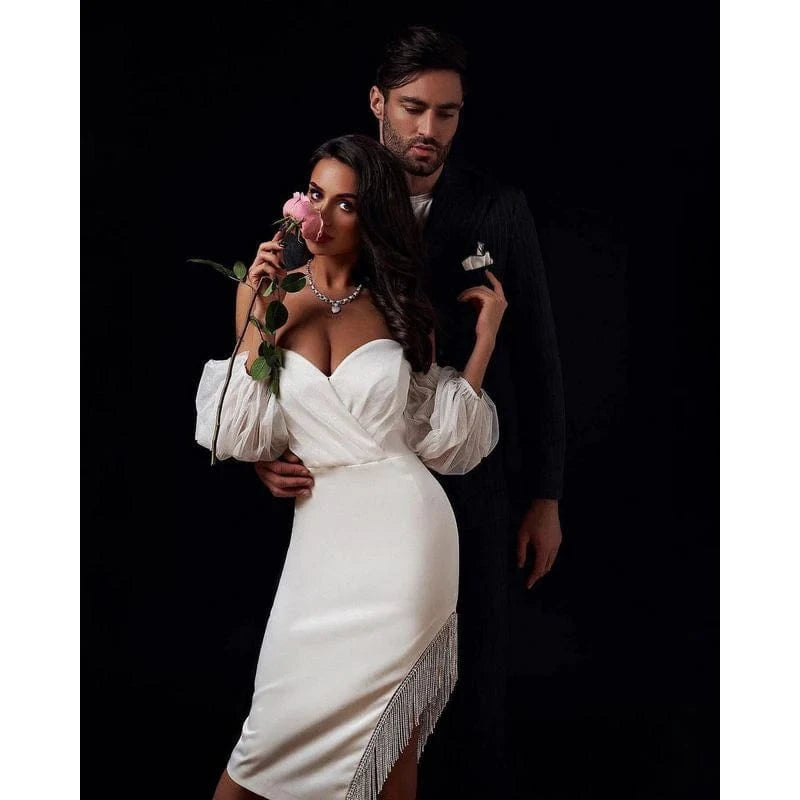 A6461 American Clothing Women Lady Elegant Prom Dress Evening White Dresses For Woman