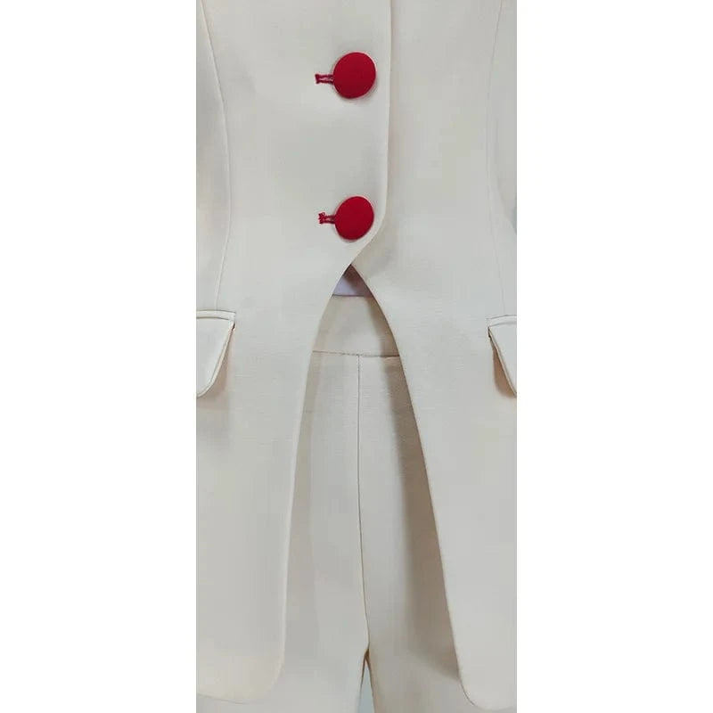A6550 2024 New Arrivals Lady Suit White Women'S Suits & Tuxedo Blazer Set