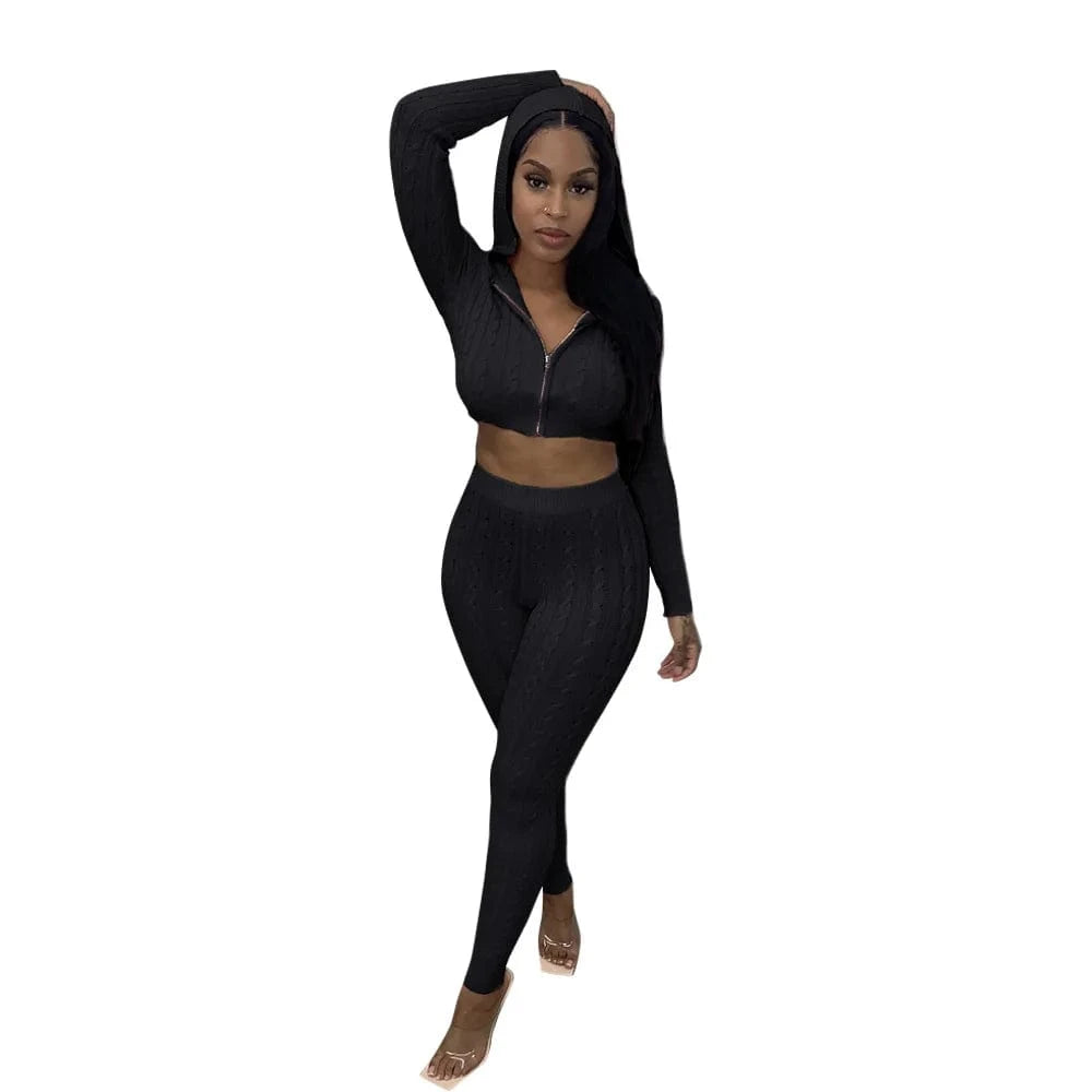 A6610 Best selling high quality sweater women winter sets undefined piece sets bodycon outfits strapless 2 piece sets clothing