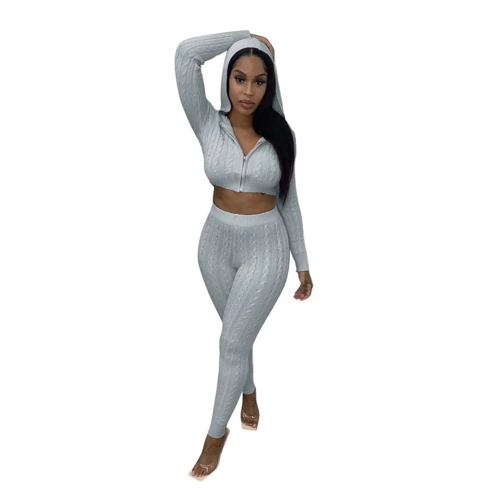 A6610 Best selling high quality sweater women winter sets undefined piece sets bodycon outfits strapless 2 piece sets clothing