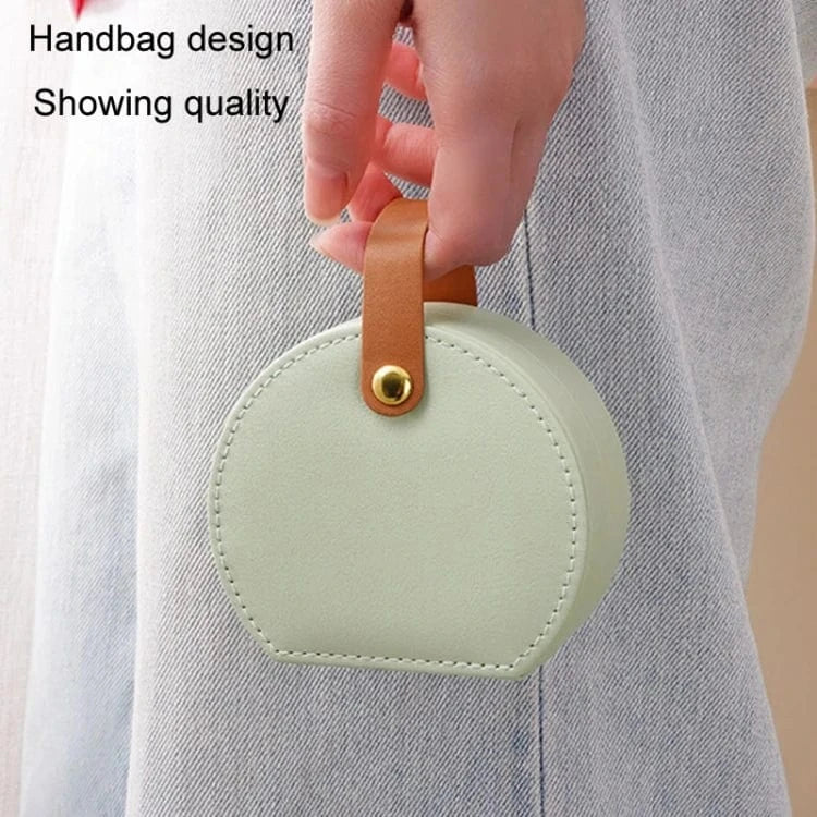about 10 x 9 x 5 cm / pink New Fashionable Portable Jewelry Storage Case Handbag Necklace Ring Earrings Travel Jewelry Box