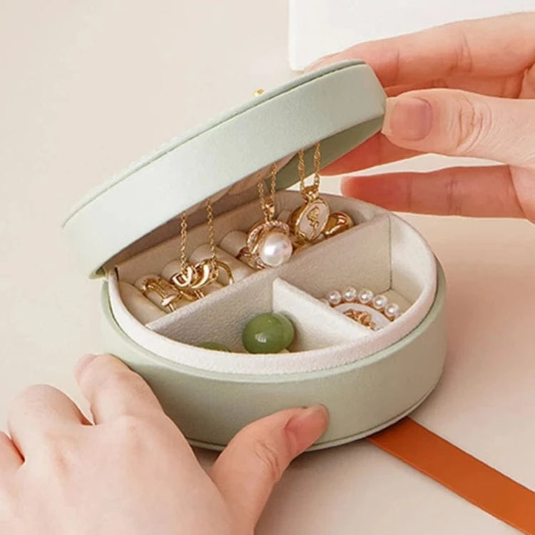 about 10 x 9 x 5 cm / pink New Fashionable Portable Jewelry Storage Case Handbag Necklace Ring Earrings Travel Jewelry Box