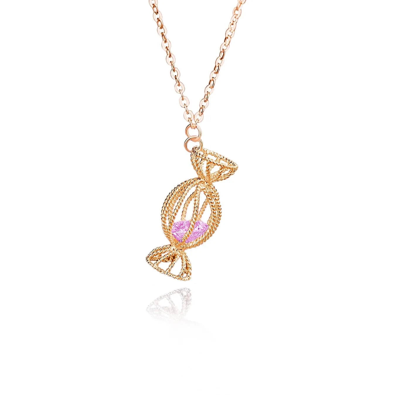 about 17.71inches / FDXZ-138-rose gold Hypoallergenic Zirconia Candy Pendant Chain
