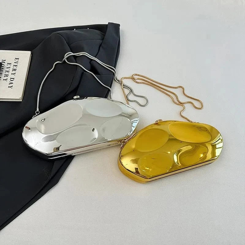 Acrylic Shell Shape Evening Clutch Purse Women Party Shiny Gold Silver Hand Bag New Clutch Bag Evening Bags 2024
