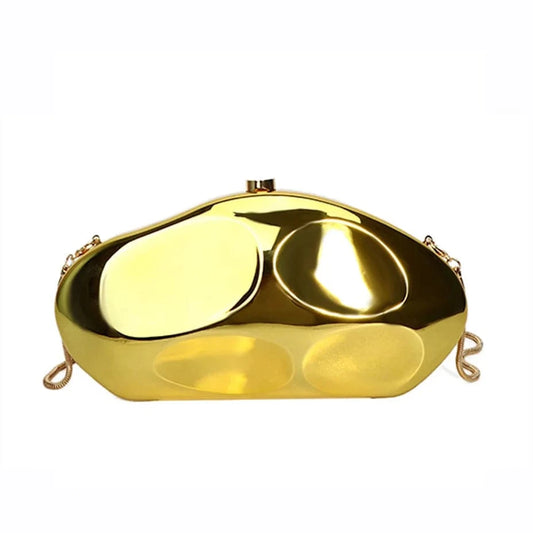 Acrylic Shell Shape Evening Clutch Purse Women Party Shiny Gold Silver Hand Bag New Clutch Bag Evening Bags 2024