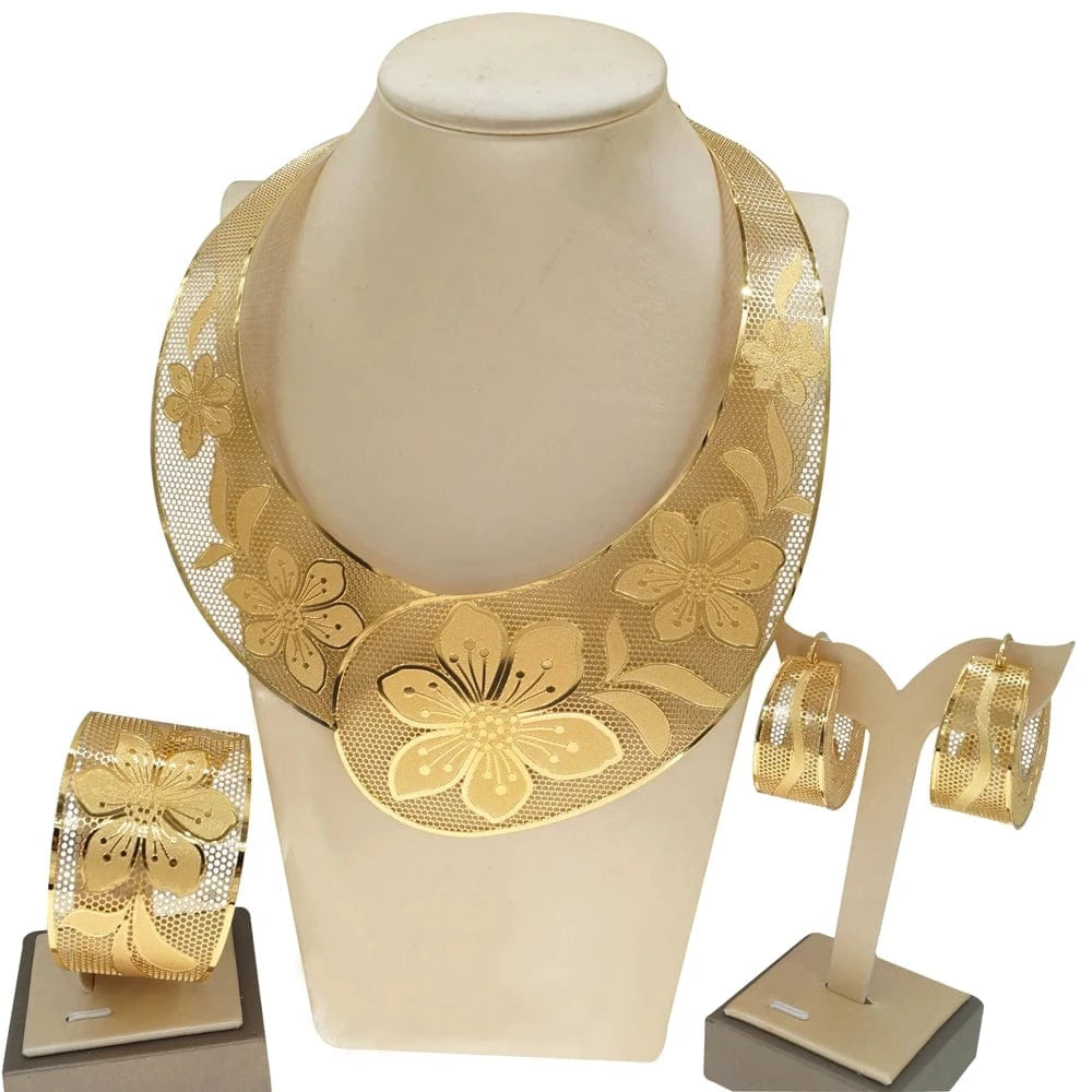 adjustable / 001 Yuliali Fashion Lady Brazilian Silver Big Style Jewelry Set Factory Latest Beautiful Wedding Gift Women's Quality Jewellery Sets