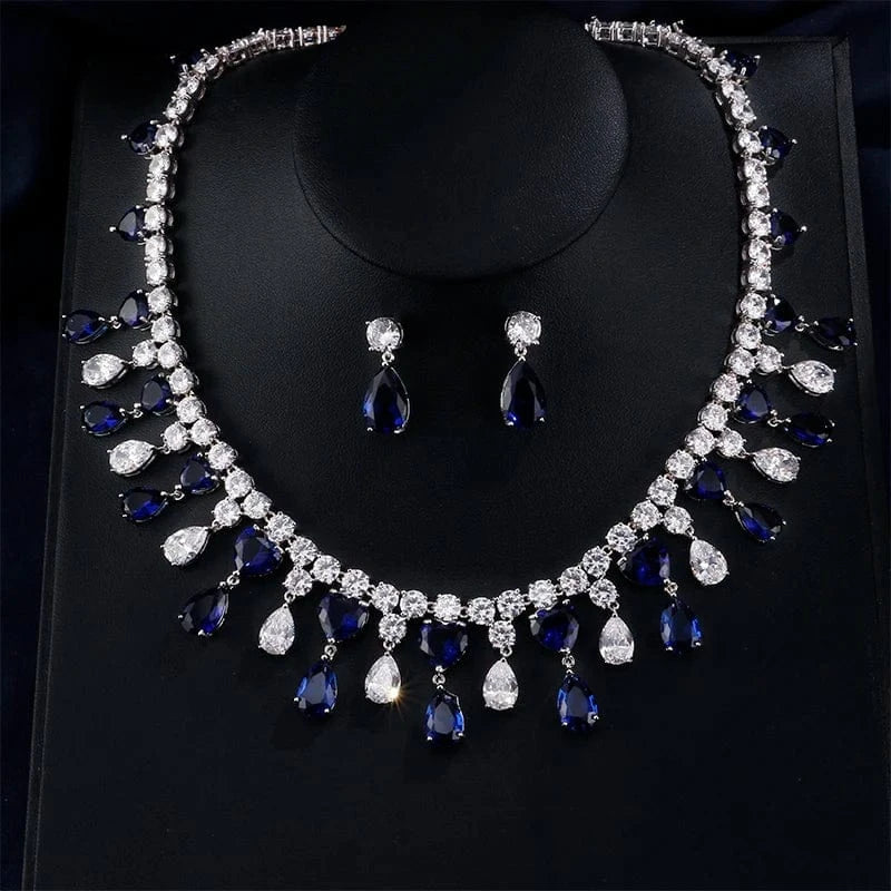 Adjustable open ring / SP159-Blue Stone RAKOL SP168 Indian Jewelry Set 18k Gold Plated Zirconia Jewelry Set 925 Sterling Silver Luxury Wedding Jewelry sets For women