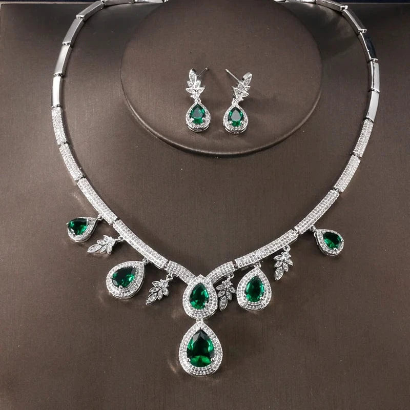 Adjustable open ring / SP227-Green Stone RAKOL SP168 Indian Jewelry Set 18k Gold Plated Zirconia Jewelry Set 925 Sterling Silver Luxury Wedding Jewelry sets For women