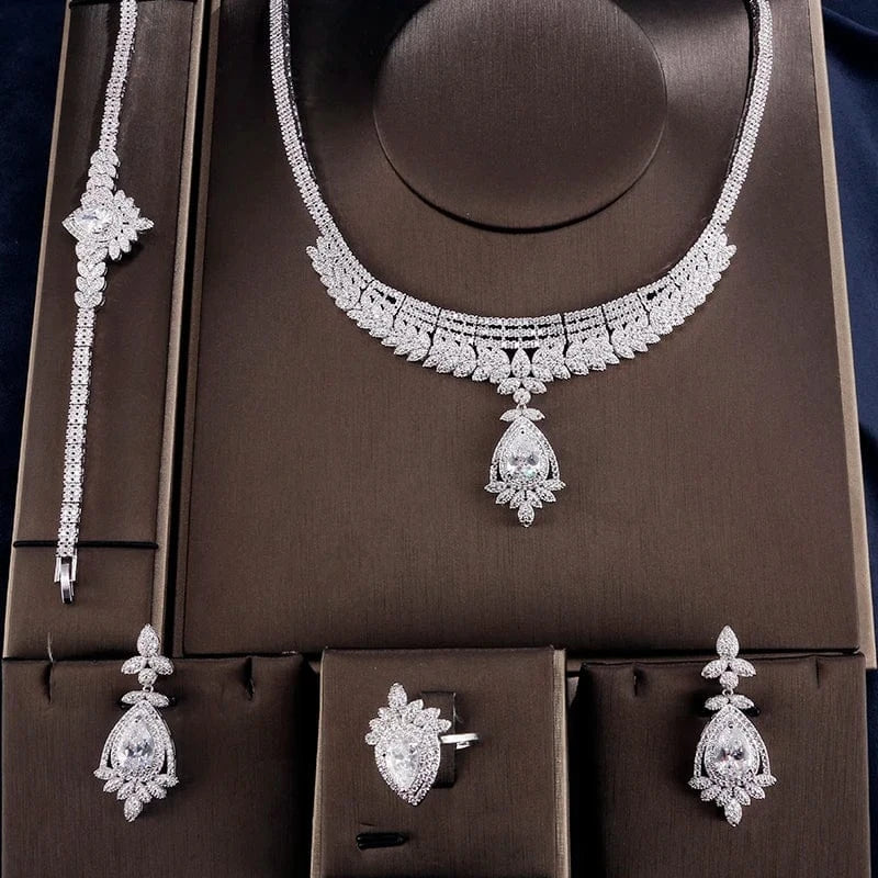 Adjustable open ring / SP257-Clear Stone RAKOL SP168 Indian Jewelry Set 18k Gold Plated Zirconia Jewelry Set 925 Sterling Silver Luxury Wedding Jewelry sets For women