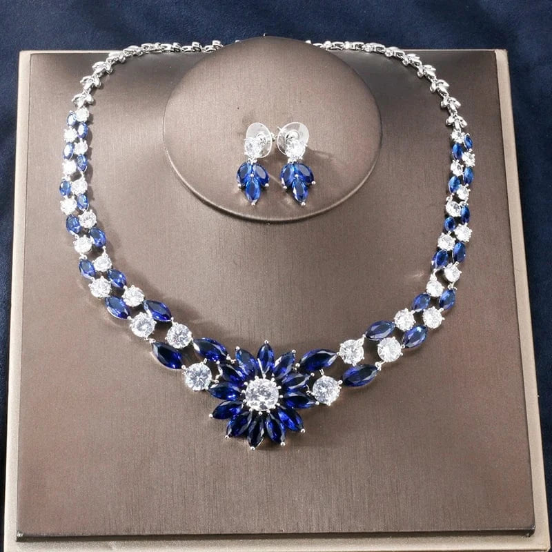 Adjustable open ring / SP333-Blue Stone RAKOL SP168 Indian Jewelry Set 18k Gold Plated Zirconia Jewelry Set 925 Sterling Silver Luxury Wedding Jewelry sets For women