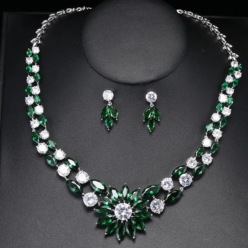 Adjustable open ring / SP333-Green Stone RAKOL SP168 Indian Jewelry Set 18k Gold Plated Zirconia Jewelry Set 925 Sterling Silver Luxury Wedding Jewelry sets For women