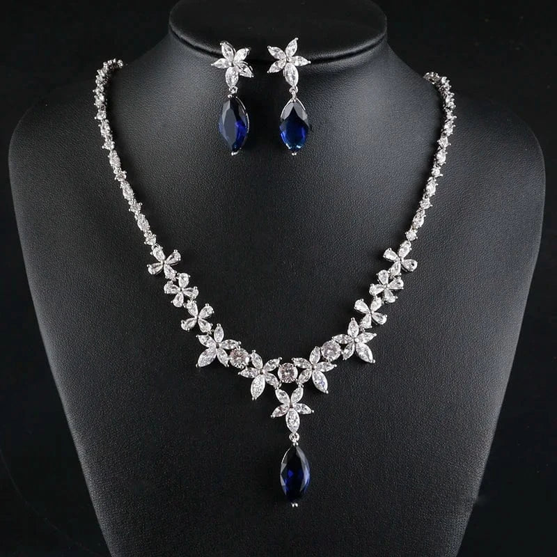 Adjustable open ring / SP347-Blue Stone RAKOL SP168 Indian Jewelry Set 18k Gold Plated Zirconia Jewelry Set 925 Sterling Silver Luxury Wedding Jewelry sets For women