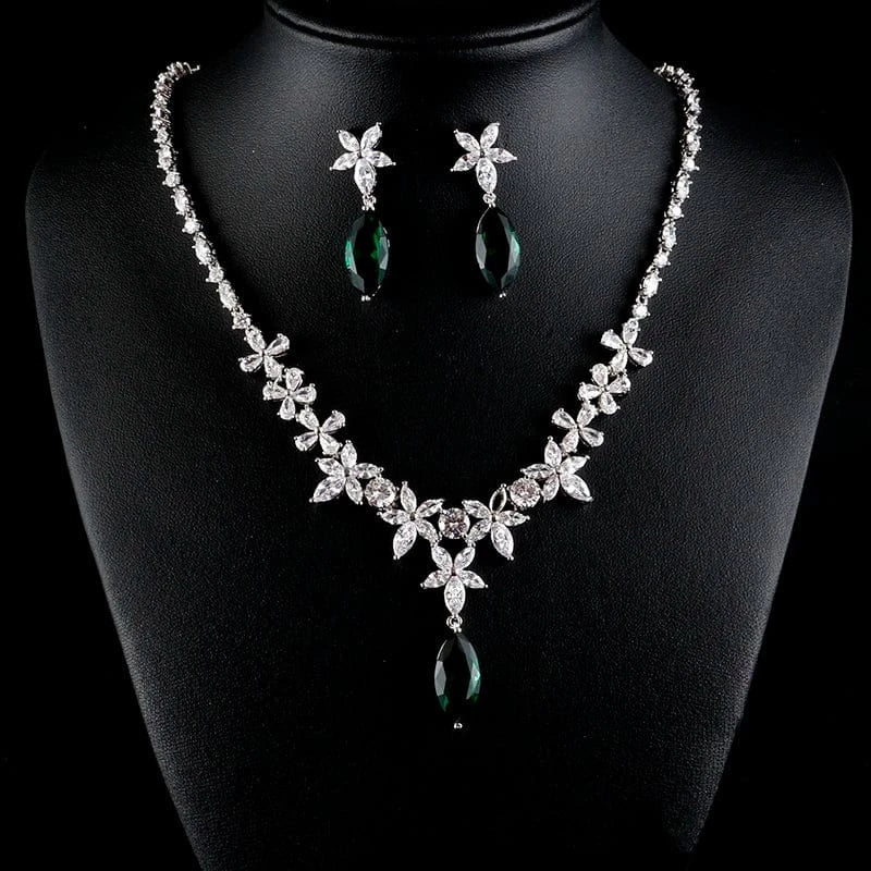 Adjustable open ring / SP347-Green Stone RAKOL SP168 Indian Jewelry Set 18k Gold Plated Zirconia Jewelry Set 925 Sterling Silver Luxury Wedding Jewelry sets For women