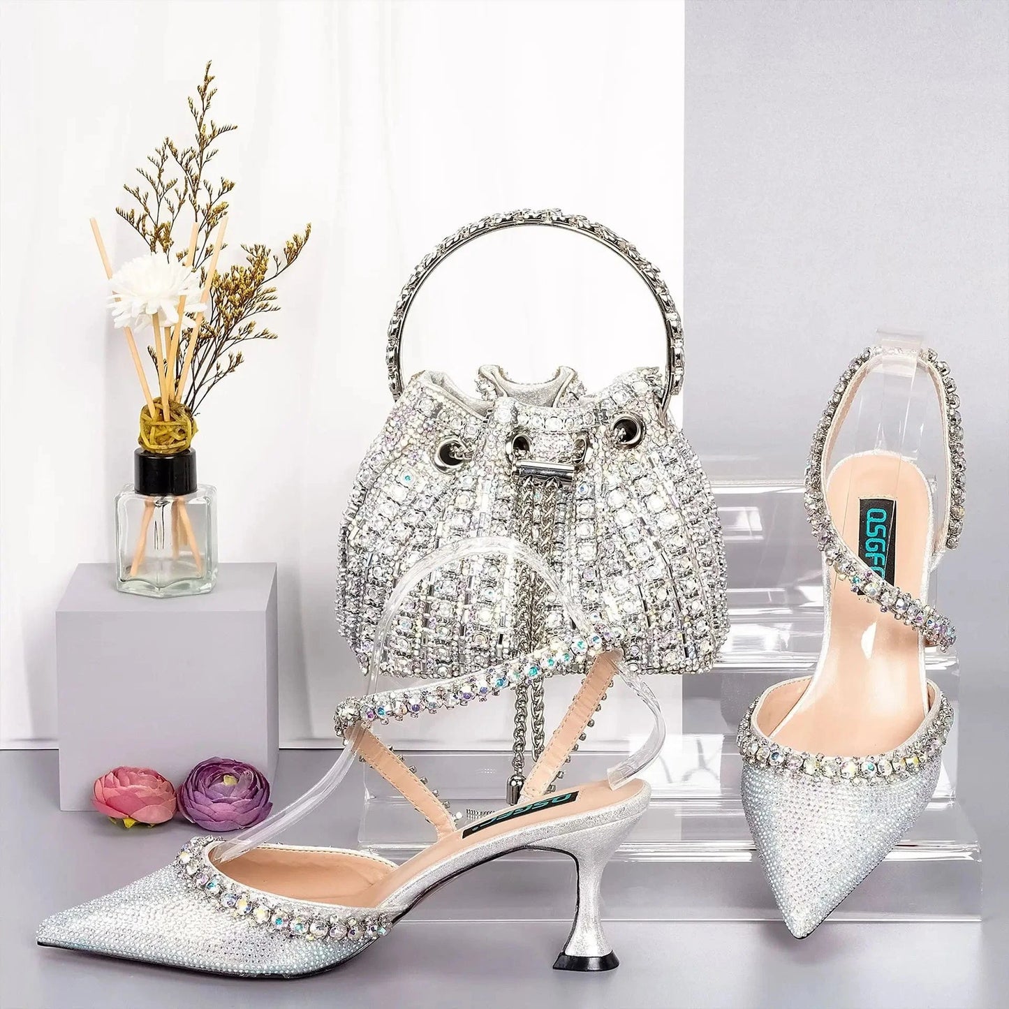 African Italian Party Women Ladies Colorful Sandal Handbag With Clutch Bag Sandals Multi Colored Hand Bags And Sandals