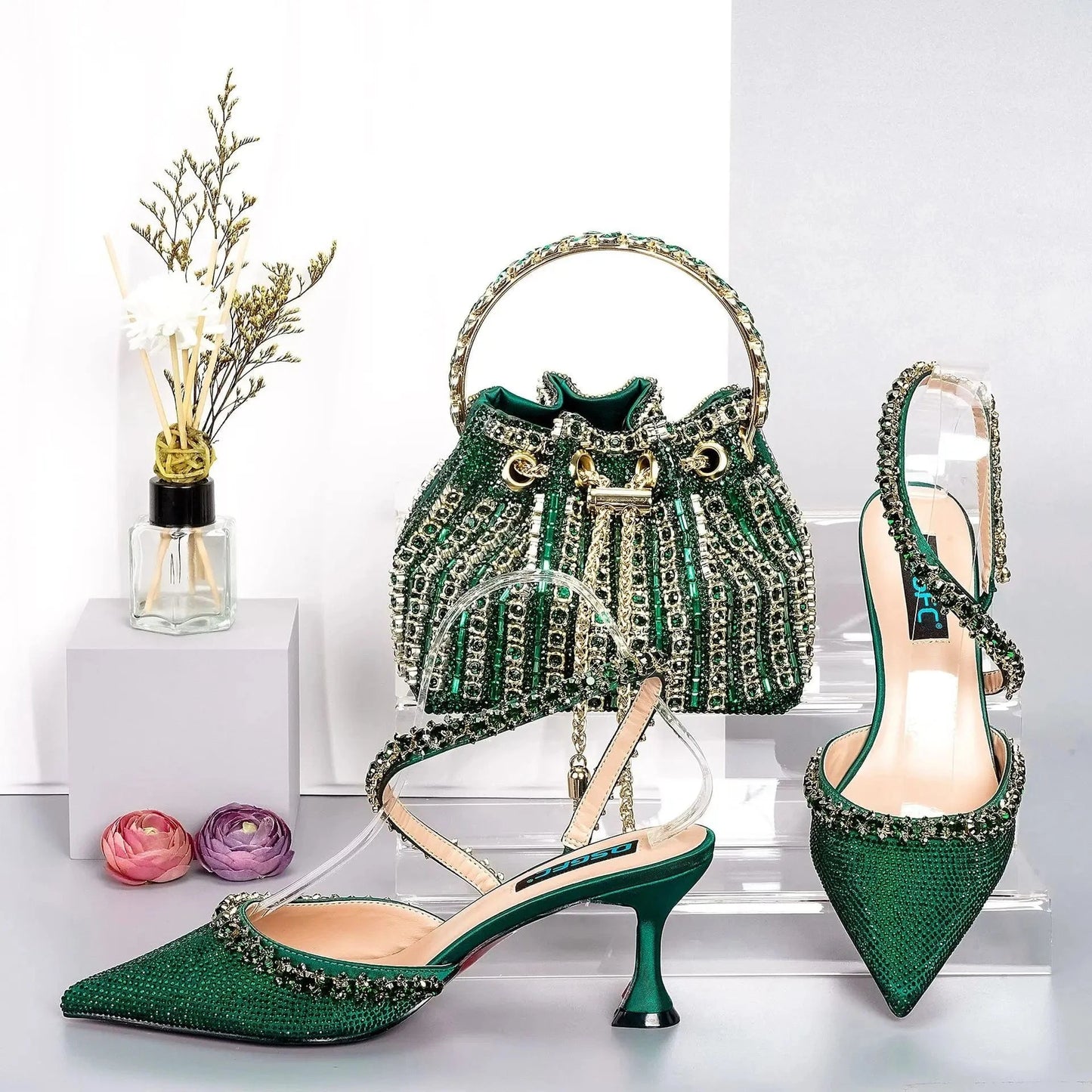 African Italian Party Women Ladies Colorful Sandal Handbag With Clutch Bag Sandals Multi Colored Hand Bags And Sandals