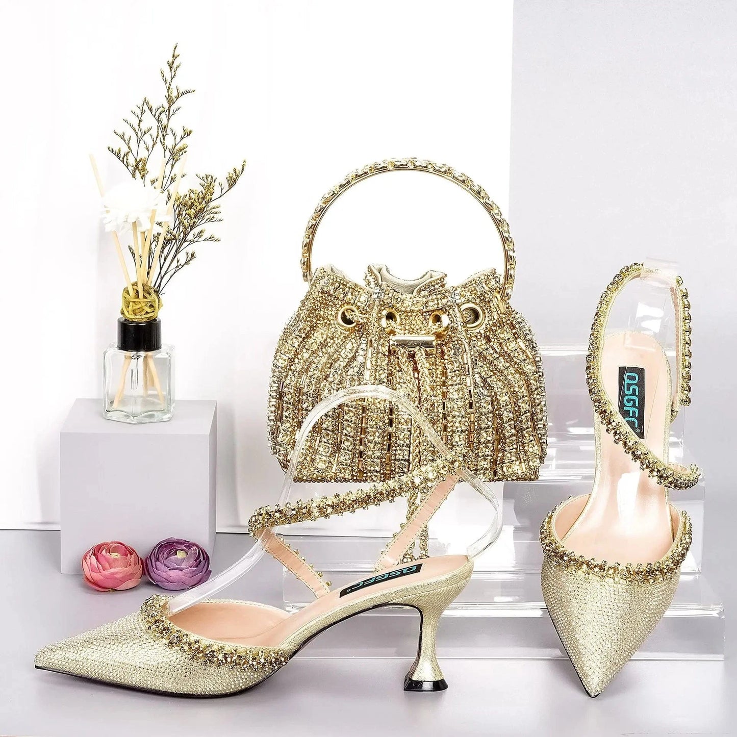 African Italian Party Women Ladies Colorful Sandal Handbag With Clutch Bag Sandals Multi Colored Hand Bags And Sandals