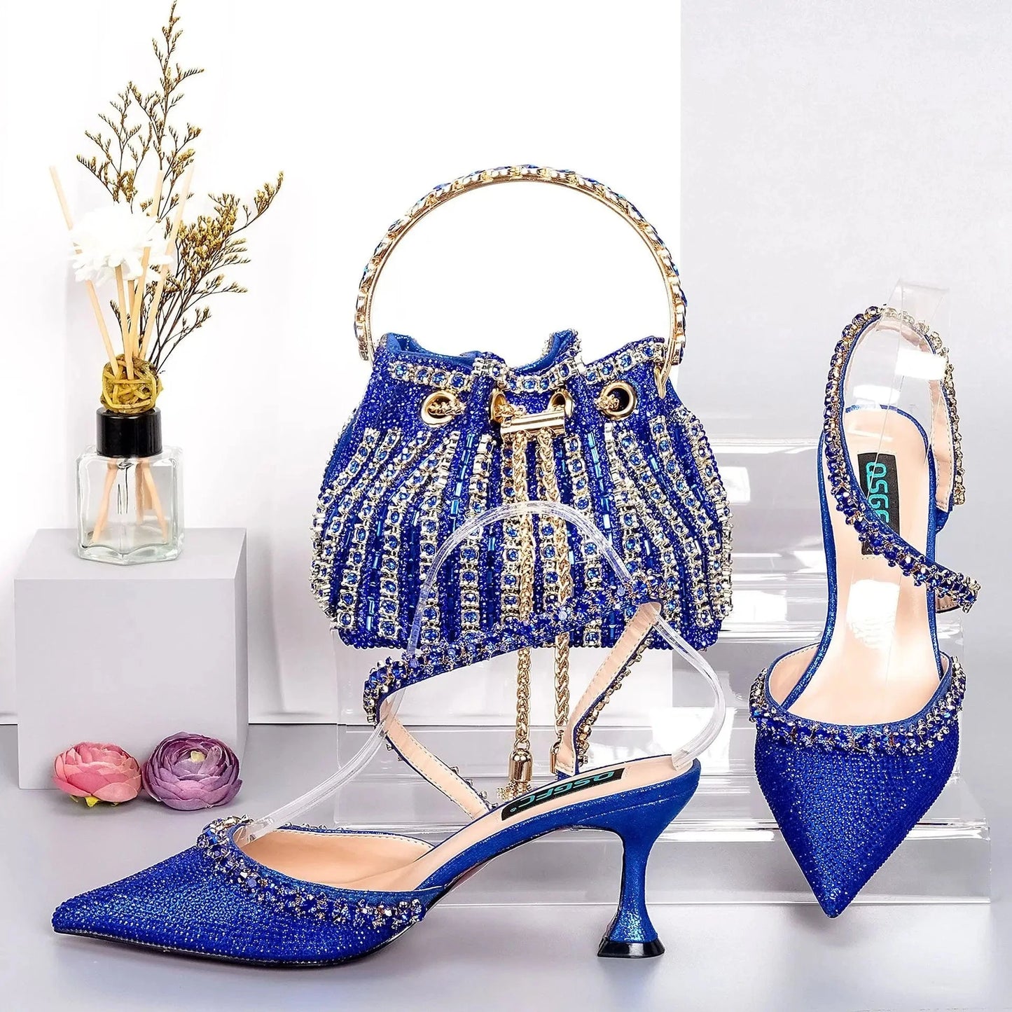 African Italian Party Women Ladies Colorful Sandal Handbag With Clutch Bag Sandals Multi Colored Hand Bags And Sandals