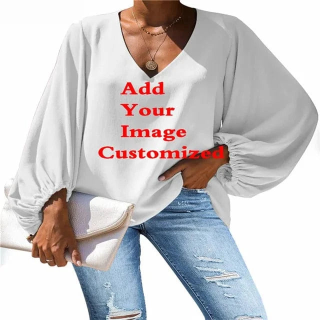 Afro Dashiki Adinkra Kente Pattern Long Sleeve V-Neck Chiffon Top