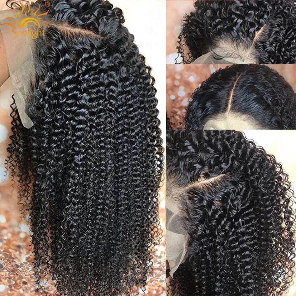 Afro Kinky Wigs brazilian Remy 150 Density Pre Plucked Lace kinky curly Wig 13x4 Lace Front Human Hair Wigs For Black Women