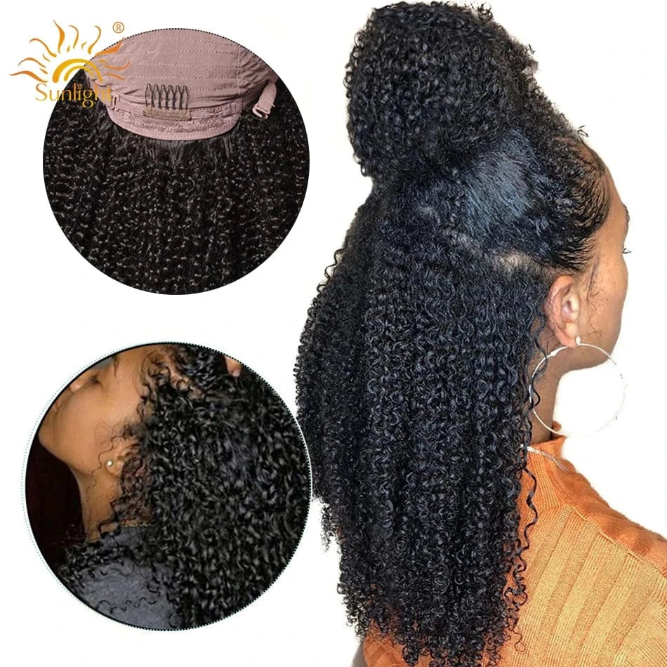 Afro Kinky Wigs brazilian Remy 150 Density Pre Plucked Lace kinky curly Wig 13x4 Lace Front Human Hair Wigs For Black Women