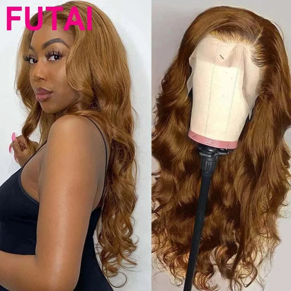 Amara Black Friday 100% Real 13*4 Brazilian Virgin Hair And Body Wave Ginger Orange 10-26 Inch Lace Front Wigs Full Lace Wigs