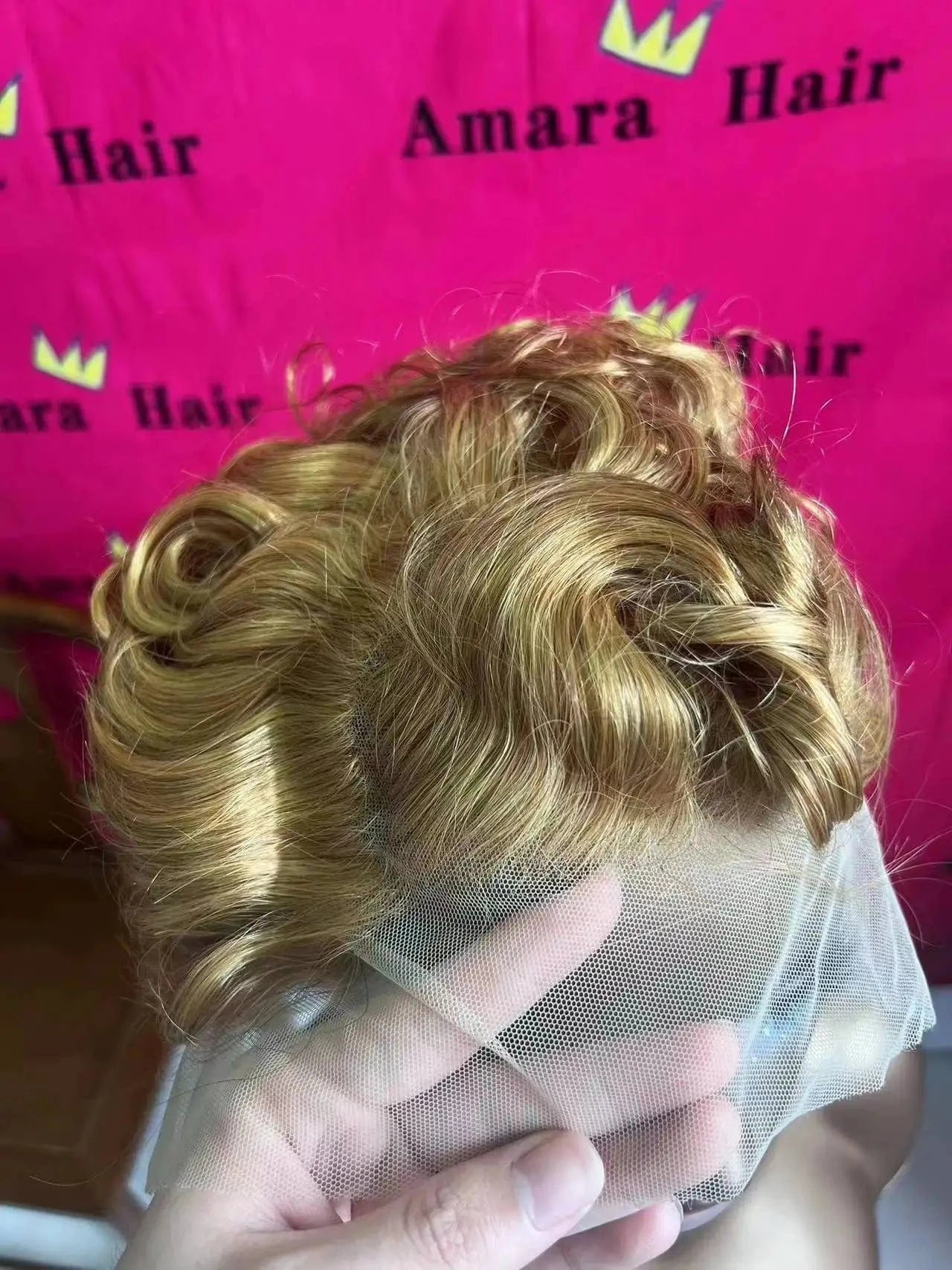 Amara hot selling brazilian pixie wigs yellow color human hair hd thin lace wig 200% density vietnamese pixie curl wigs in stock