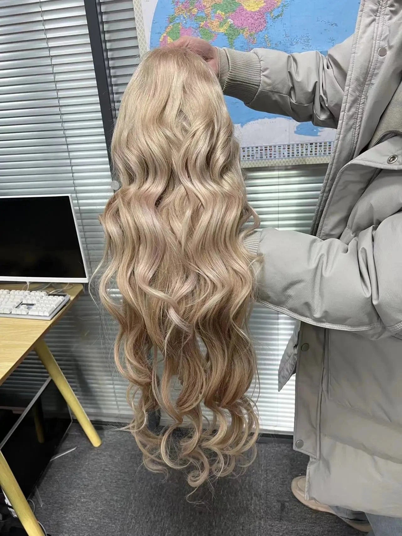 Amara supplier Special ash blonde human hair wig 13*4 lace frontal gold blonde Colored HD lace virgin hair wig on hand fast ship