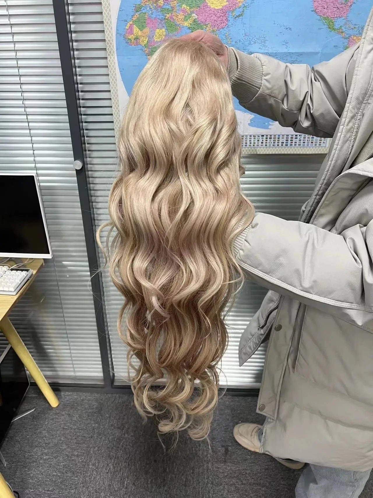 Amara supplier Special ash blonde human hair wig 13*4 lace frontal gold blonde Colored HD lace virgin hair wig on hand fast ship