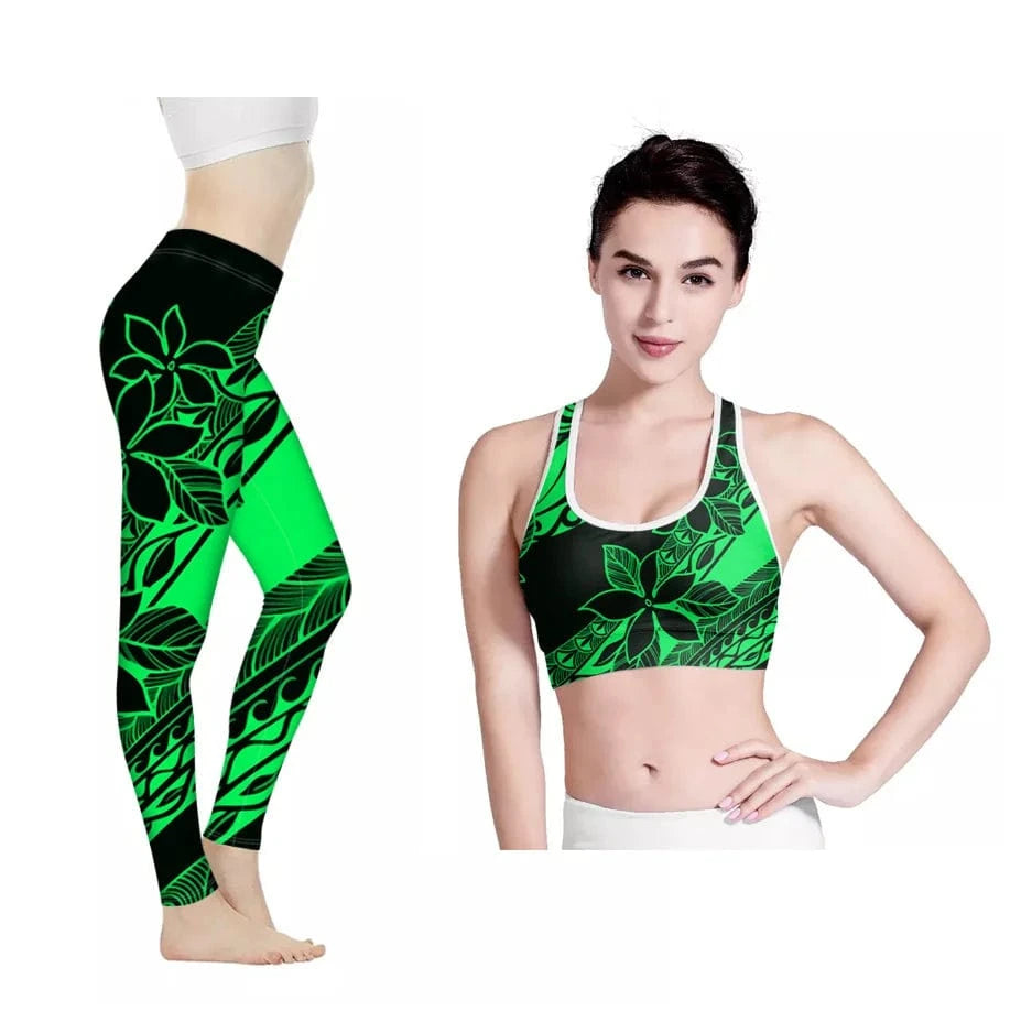 Amazon Hot Hawaii Hibiscus Flowers Design Bra/Legging for Women 2022 Fashionable Yoga Sets Fitness Women Custom Print Yoga Set