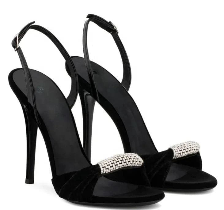 Anmairon factory directly sell fashion crystal rhinestone women high heel party shoes hotsale ladies sandals