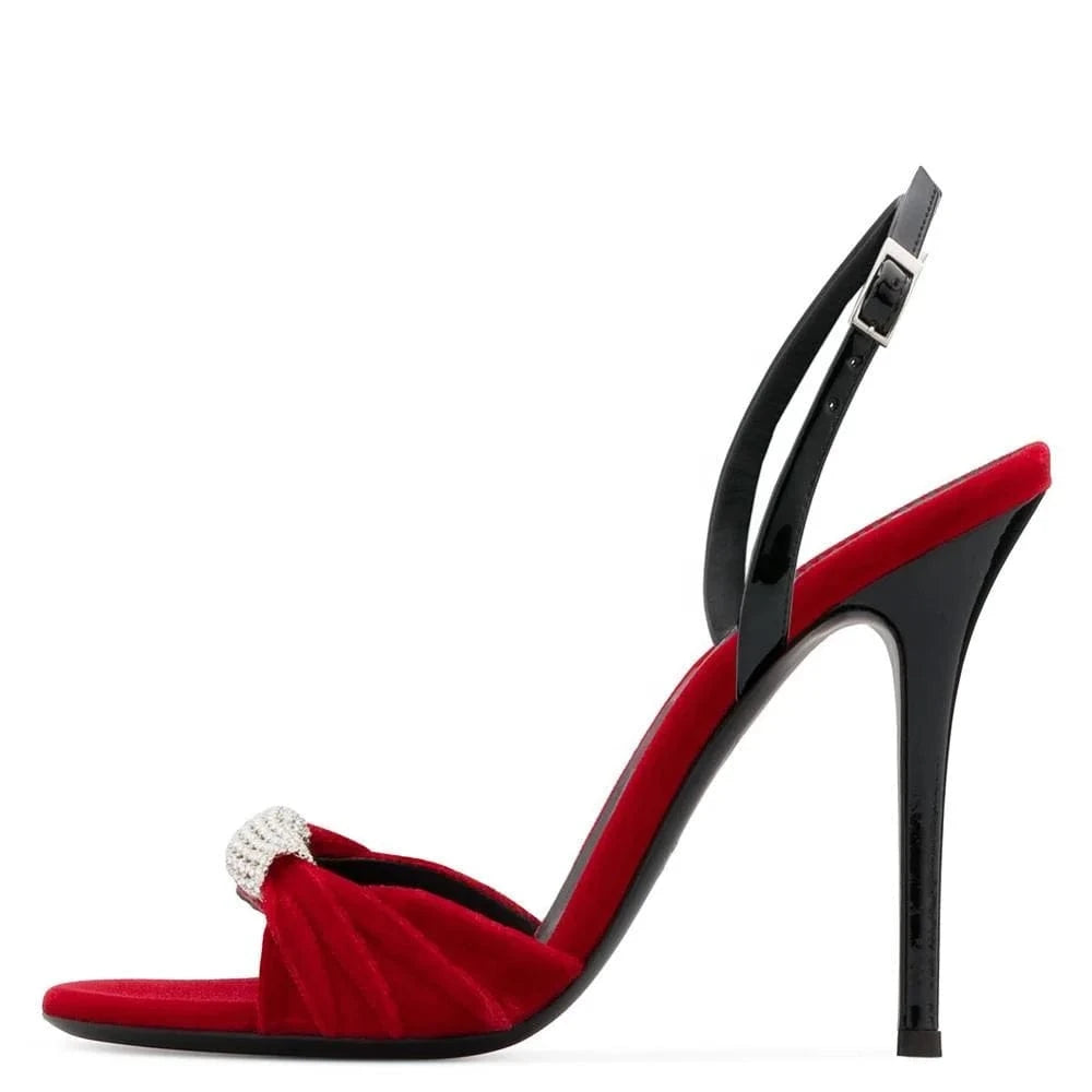 Anmairon factory directly sell fashion crystal rhinestone women high heel party shoes hotsale ladies sandals