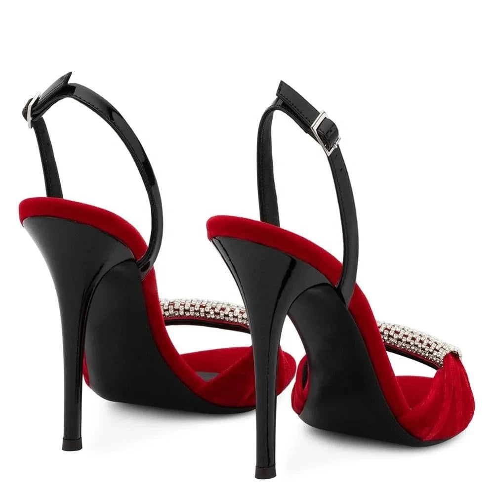 Anmairon factory directly sell fashion crystal rhinestone women high heel party shoes hotsale ladies sandals