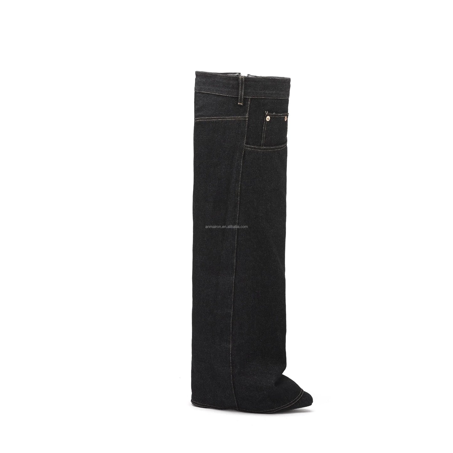 Anmairon Hot Sale Luxury Brand Pants Design Over The Knee Women Denim Boots