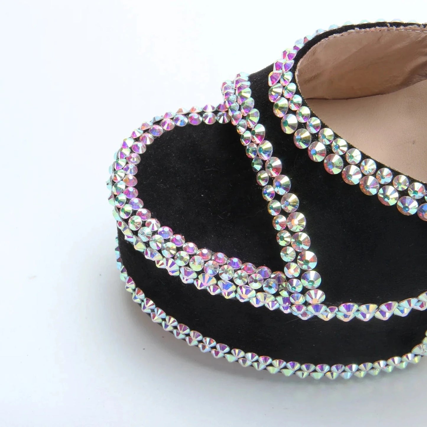 Anmairon Hot Sale One Pair Available New Design Peep Toe Diamonds Bling Bling Bowling Heel Women High Heel Sandals