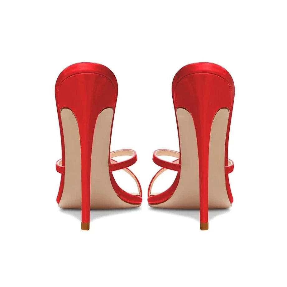 Anmairon wholesale bottom price sexy pointed toe high heel slipper sandals