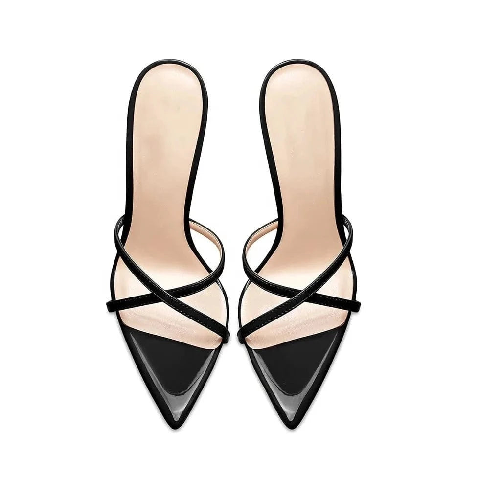 Anmairon wholesale bottom price sexy pointed toe high heel slipper sandals