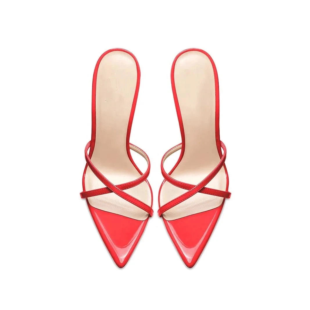 Anmairon wholesale bottom price sexy pointed toe high heel slipper sandals