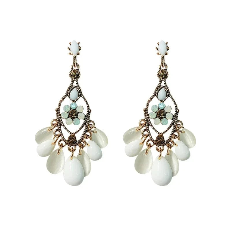 antique traditional opal huggie indian earrings jewelry