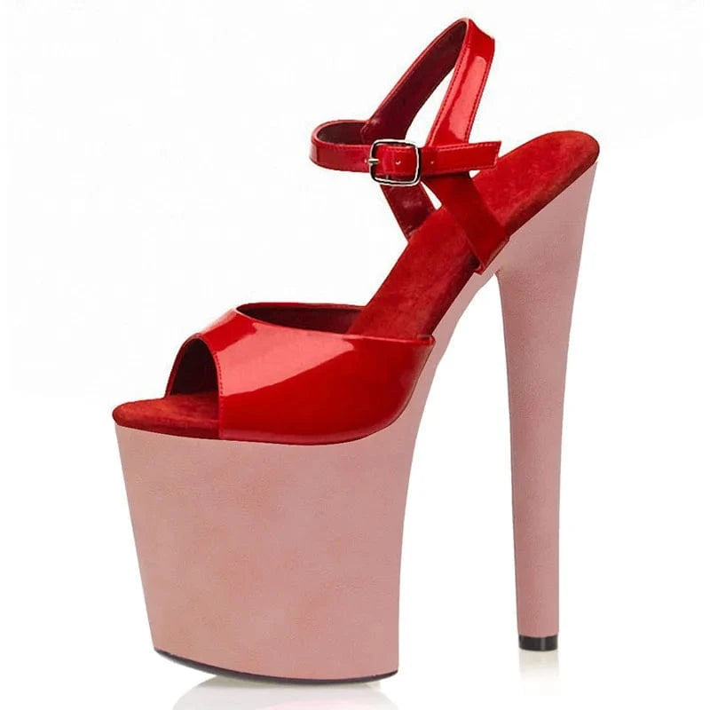 Apricot platform high heel 20cm Fetish 8 inch Gothic model women's pump shoes summer women's high heel sandals