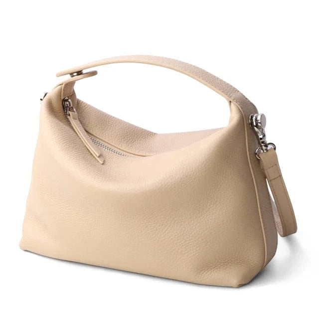 Apricot Women's Bag Female Luxury Soft Genuine Leather Handbag Lady New Fashion Daily Casual Shoulder Bag Girls Crossbody Messenger Pack