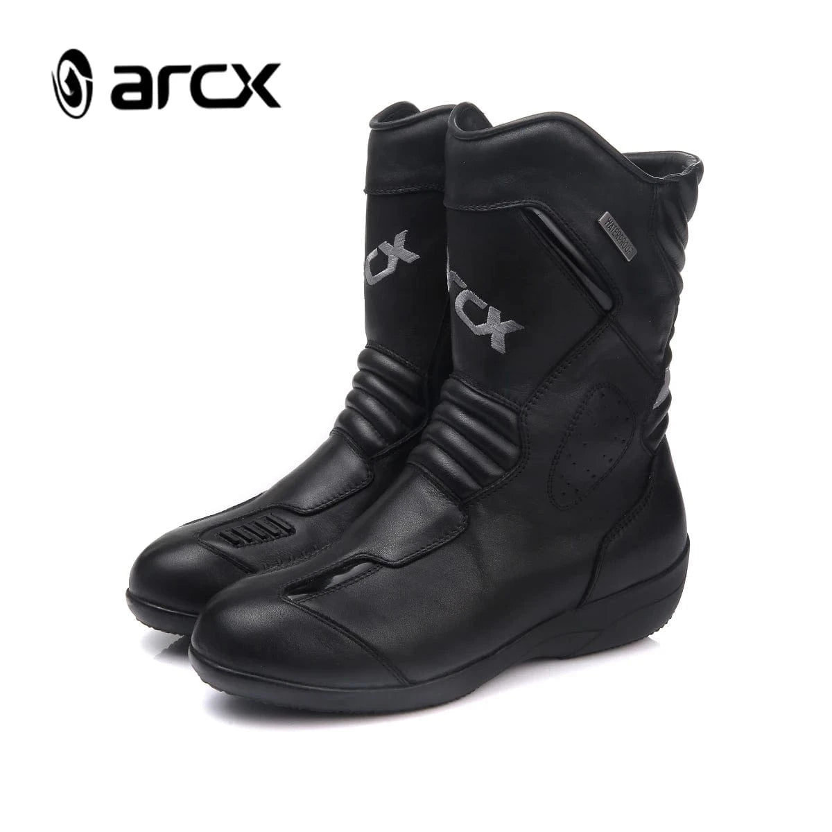 ARCX Women Shoes Sneakers Knee-High Motocross Motorcycle Microfiber Leather Ankle Boots Retro Martin Boots Booties