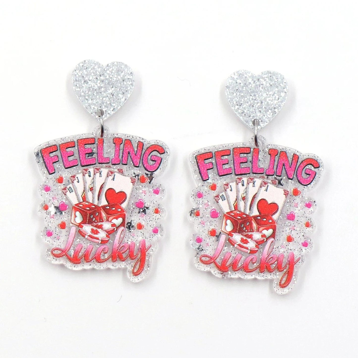 as picture / 1.2*1.4in / Pink MD147ER2226 1pair New product CN Drop FEELING lucky TRENDY Valentine's Day Acrylic earrings Jewelry for women
