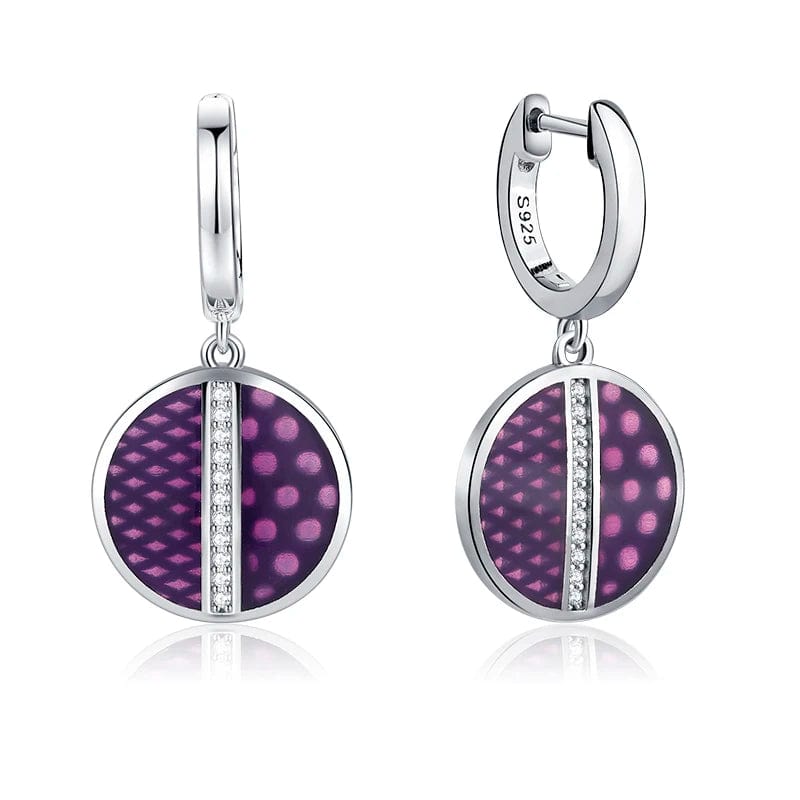 AS00486E Fashion Elegant 925 Silver CZ Earrings for Women Handmade Enamel Blue river blooming Flower Pattern Party Earrings Jewelry Gift
