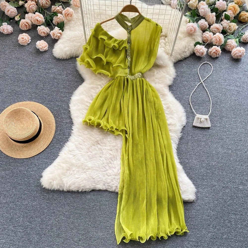 Asymmetrical ANSZKTN ANSZKTN Style Sexy Mature Elegant Ruffle Strapless Dress For Women