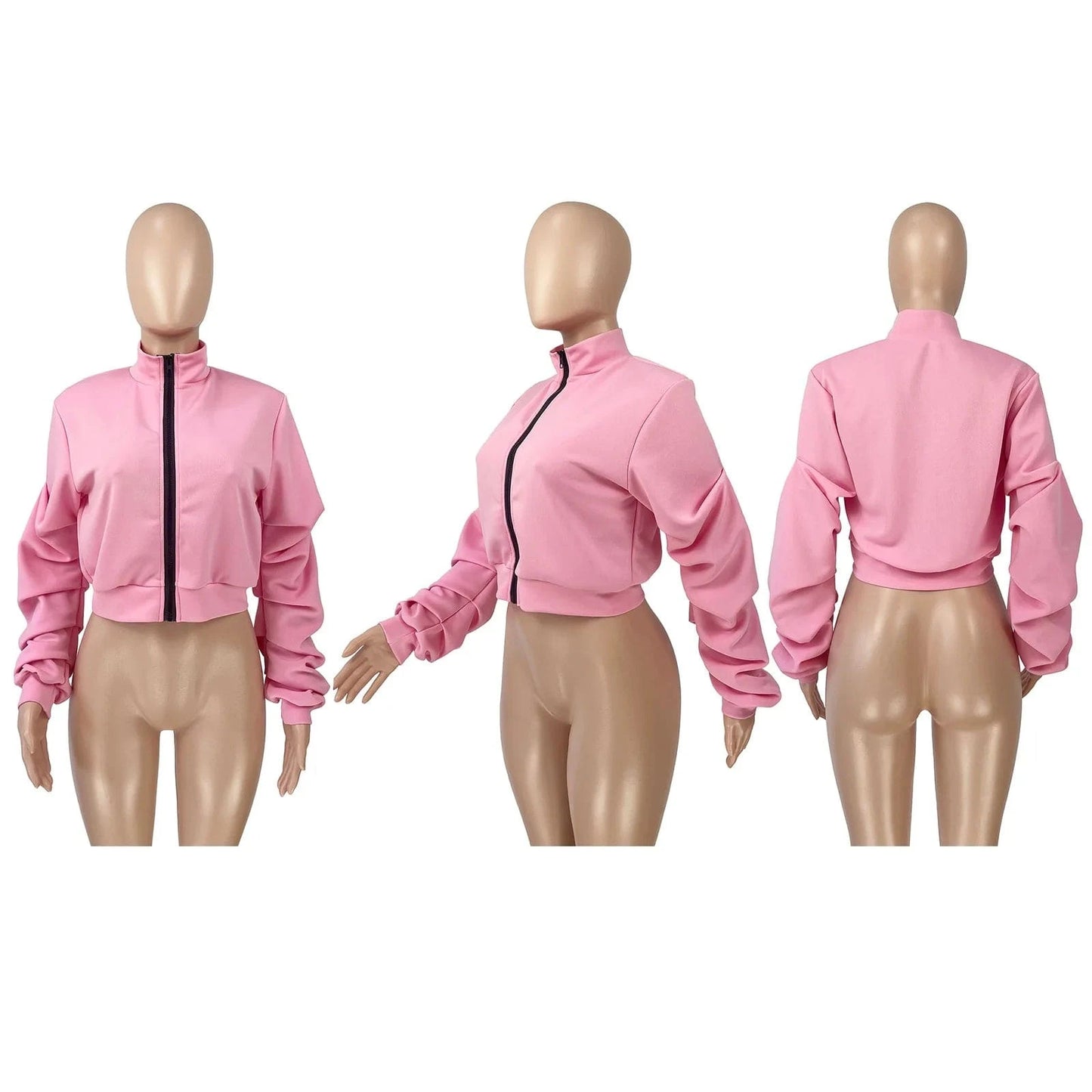 Autumn 2022 Women Clothing Solid Woman Short Coat Fashion Zipper Jacket Short Cardigan Jacket Top for Mujer