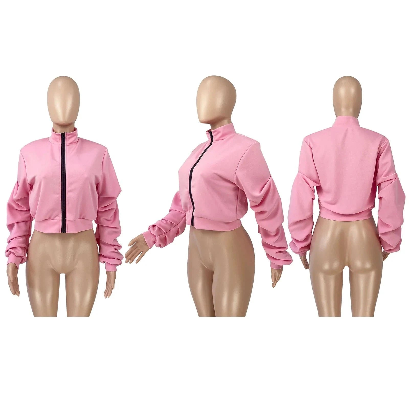 Autumn 2022 Women Clothing Solid Woman Short Coat Fashion Zipper Jacket Short Cardigan Jacket Top for Mujer