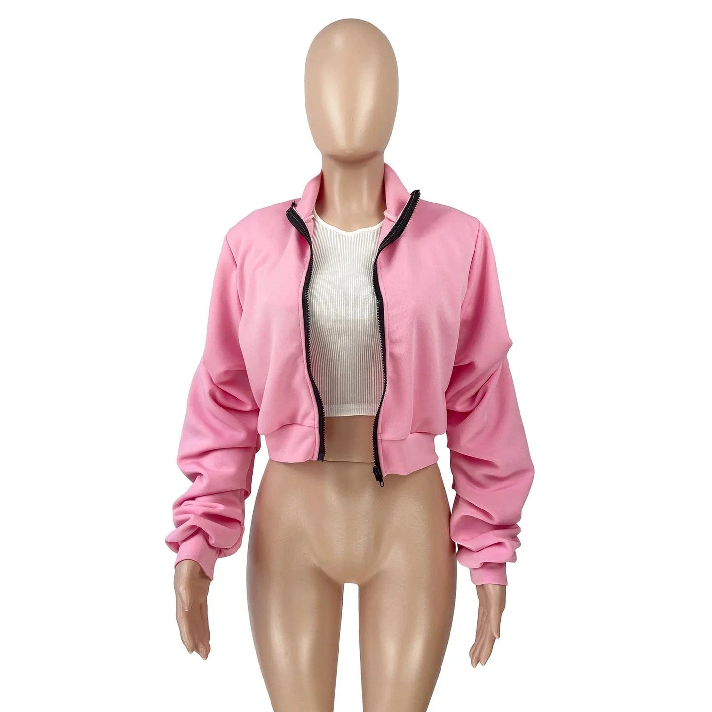 Autumn 2022 Women Clothing Solid Woman Short Coat Fashion Zipper Jacket Short Cardigan Jacket Top for Mujer